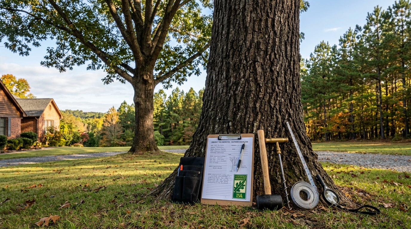Oconee County, SC property with a mature oak tree prepared for an arborist consultation Oconee County, SC property with a mature oak tree prepared for an arborist consultation