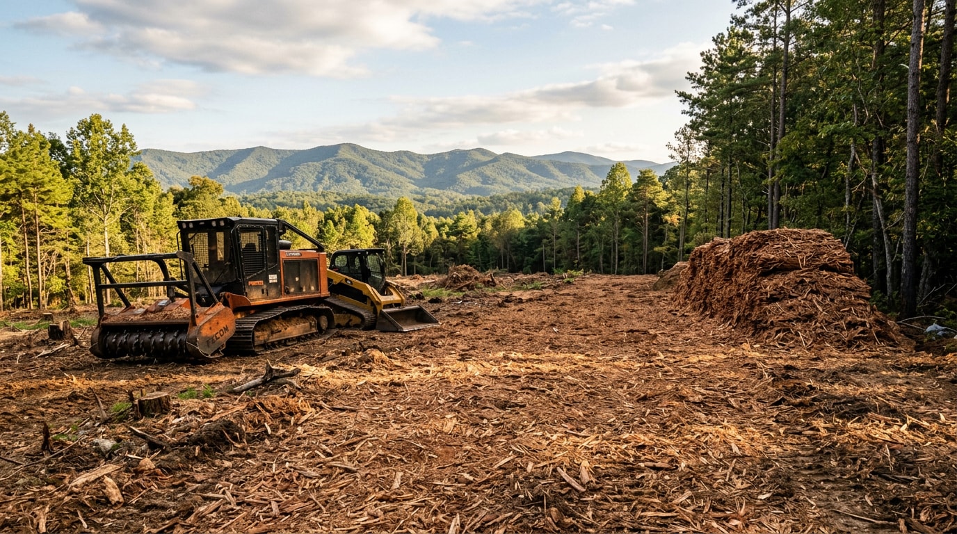 Cleared and mulched cedar property in the Walhalla, SC foothills